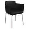Dusty Swivel Arm Chair - Black Faux Leather (Set of 2) - CI-DUSTY-AC-BLK-KD