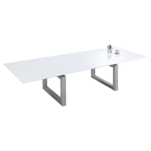 Ebony Extension Rectangular Dining Table - Gloss White 