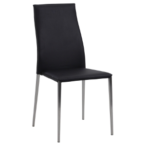 Elsa Stackable Side Chair - Contour Back, Black (Set of 4) 
