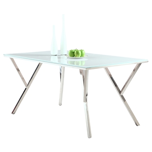 Jade White Glass Top Dining Table 