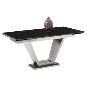 Jessy Rectangular Extension Dining Table - Black 