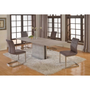 Kalinda 5 Pieces Rectangular Dining Set - Butterfly Extension, Gray 