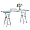 Karen Rectangular Sofa Table - Glass Top, Shiny Stainless Steel Base - CI-KAREN-ST