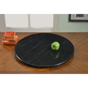 Lazy Susan Round Rotating Tray - Black Marble 