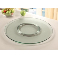 Lazy Susan Round Spinning Tray - Clear, Tempered Glass