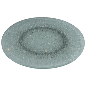 Rotating Tray/Lazy Susan - 24 Round, Crackled Glass, Clear 