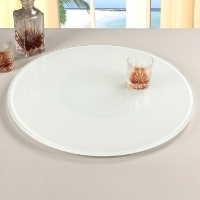Rotating Tray/Lazy Susan - Round, White Glass