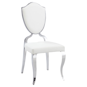 Letty Side Chair - Shield Back, Cabriole Legs, White (Set of 2) 