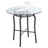 Lily Counter Dining Set - Glass Top, Swivel, Taupe Seat, Hammered Brown - CI-LILY-3PC
