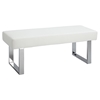 Linden Bench - Faux Leather, Gloss White - CI-LINDEN-BCH-WHT