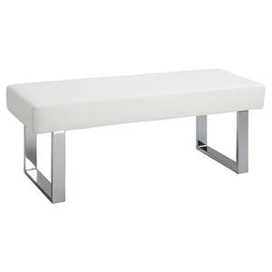Linden Bench - Faux Leather, Gloss White 