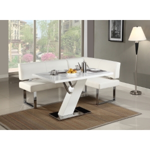 Linden Nook Set - Faux Leather, Gloss White 
