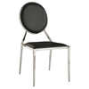 Lisa Side Chair - Oval Shaped Back, Faux Leather, Black (Set of 4) - CI-LISA-SC-BLK