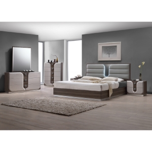 London 4 Pieces Bedroom Set - Zebra Wood 