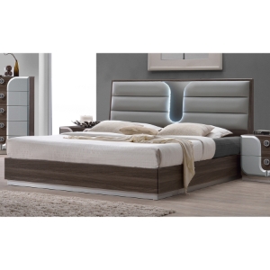 London Upholstery Headboard - LED Light, Beige 