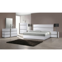 Manila 4 Pieces Bedroom Set - High Gloss White and Gray