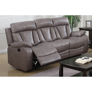 Modesto Reclining Leather Air Sofa - Gray 