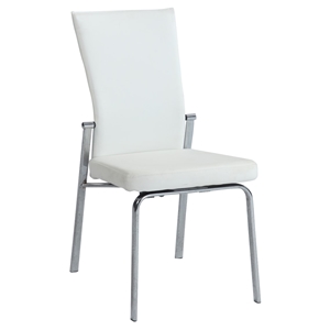 Molly Side Chair - Motion Back, White Faux Leather (Set of 2) 