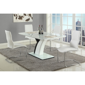 Natasha and Piper 5 Pieces Rectangular Dining Set - Gloss White 