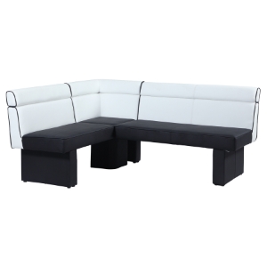 Natasha Nook - Faux Leather, White and Black 
