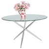 Patricia Round Dining Table - Glass Top, Polished Stainless Steel Base - CI-PATRICIA-DT