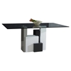 Shelley Rectangular Dining Table - Glass Top, White and Gray Base - CI-SHELLEY-DT