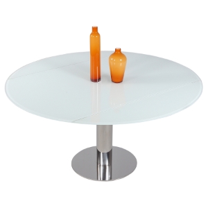 Tami 5 Pieces Dining Set - White, Chrome 