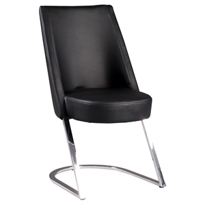 Tami Slight Concave Back Side Chair - Black, Chrome (Set of 2) 