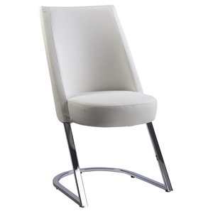 Tami Slight Concave Back Side Chair - White, Chrome (Set of 2) 