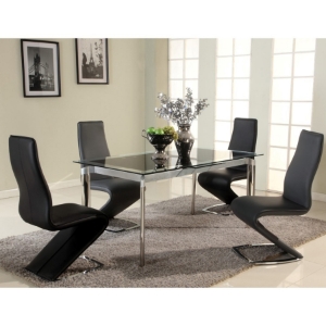 Tara 5 Pieces Dining Set - Black 