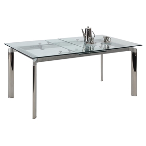 Tara Pop-Up Extension Dining Table - Clear 