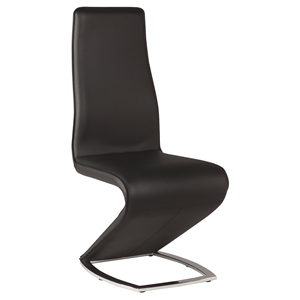 Tara High Back Side Chair - Chrome Base, Black 