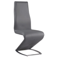 Tara High Back Side Chair - Chrome Base, Gray