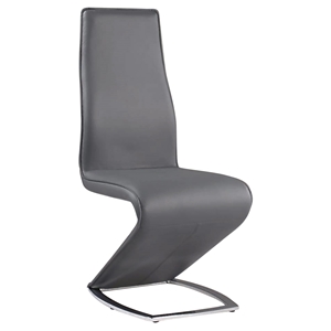 Tara High Back Side Chair - Chrome Base, Gray 