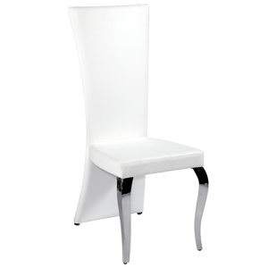 Teresa Flared Back Side Chair - White, Cabriole Legs 