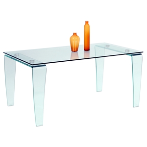 Vera Rectangular Dining Table - Clear 