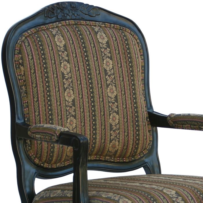 Essex Black Wood Accent Chair with Chenille Upholstery | DCG Stores