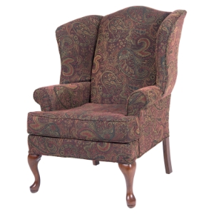 Paisley Wingback Chair - Cranberry, Cherry 