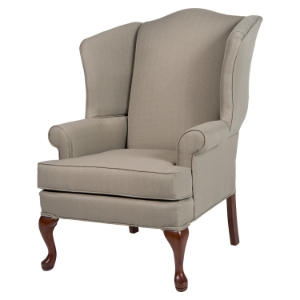 Erin Wingback Chair - Beige, Cherry 
