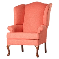 Crawford Wing Back Chair - Coral, Cherry