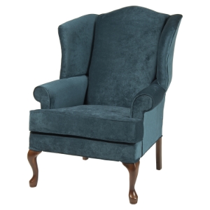 Elizabeth Wingback Chair - Ocean, Cherry 
