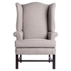Chippendale Wingback Chair - Jitterbug Linen, Cherry - CP-8000-01