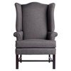Chippendale Wingback Chair - Jitterbug Gray, Cherry - CP-8000-02