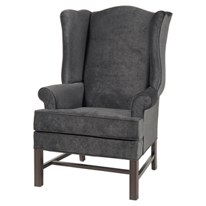 Chippendale Wing Chair - Charcoal 