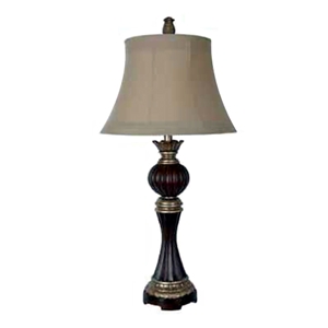 Merlot and Antique Silver Table Lamp 