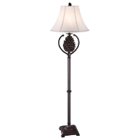 Pine Cone Country Style Floor Lamp - Bison Brown