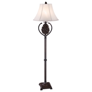 Pine Cone Country Style Floor Lamp - Bison Brown 