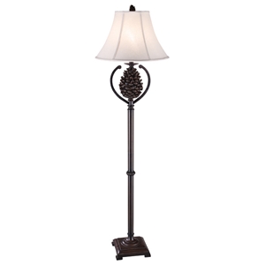 Pine Cone Country Style Floor Lamp - Bison Brown 