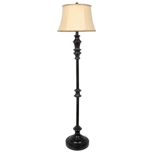 Traditional Floor Lamp with Linen Shade 