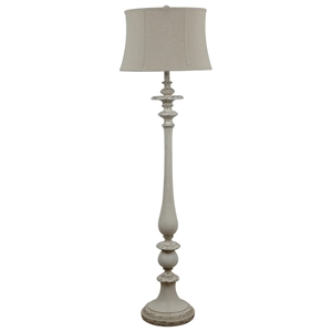 Cottage Floor Lamp with Linen Shade 